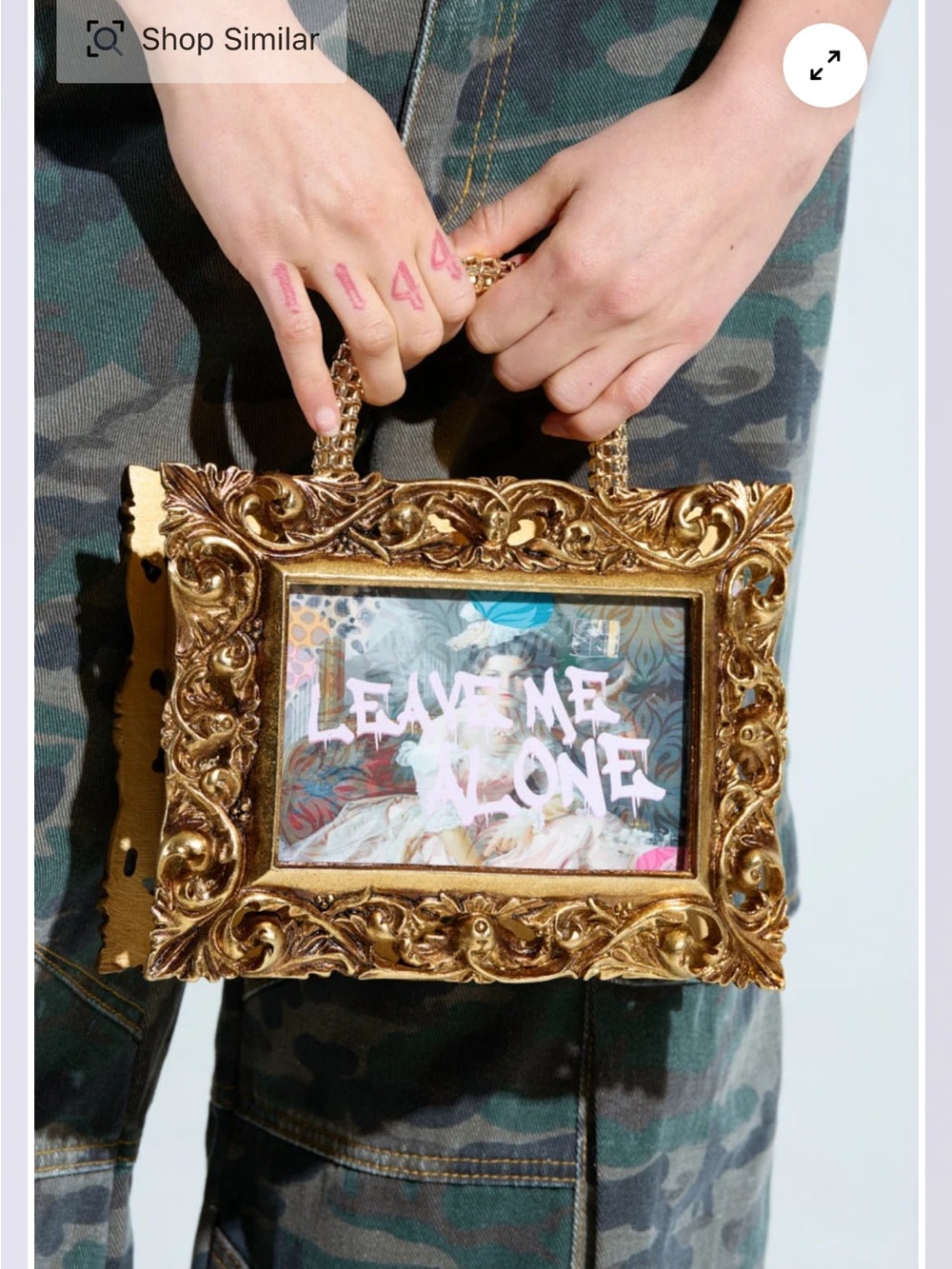 Gold Ornate Frame Handbag - Baroque Style